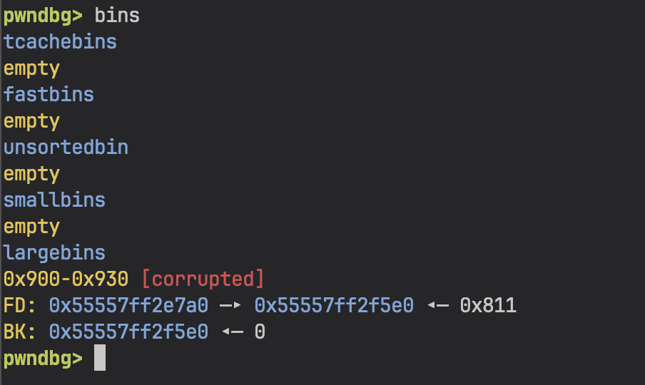 pwndbg bins command